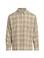 Plaid Button-Front Shirt