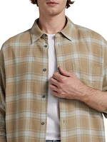 Plaid Button-Front Shirt