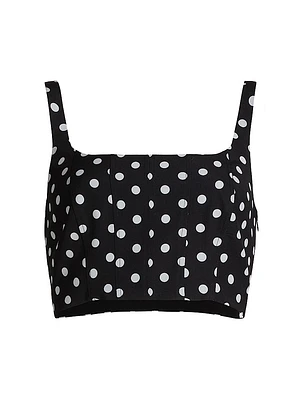 Rhea Polka Dot Cropped Corset Tank