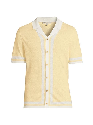 Linen Knit Camp Shirt