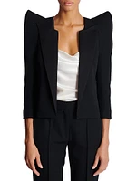 Spencer Satin Lapel Open-Front Jacket