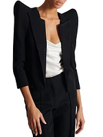 Spencer Satin Lapel Open-Front Jacket