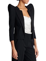 Spencer Satin Lapel Open-Front Jacket