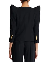 Spencer Satin Lapel Open-Front Jacket