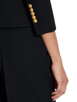 Spencer Satin Lapel Open-Front Jacket