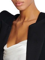 Spencer Satin Lapel Open-Front Jacket