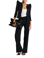 Spencer Satin Lapel Open-Front Jacket