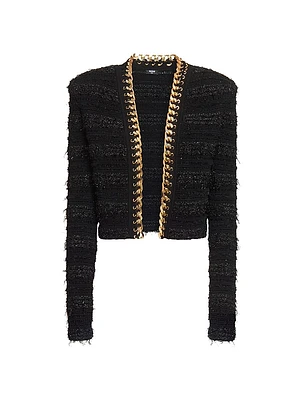 Tweed Wool-Blend Chain-Trimmed Jacket