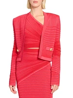 Textured Rib-Knit Cardigan