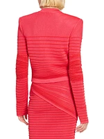 Textured Rib-Knit Cardigan