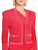 Textured Rib-Knit Cardigan