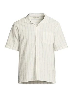 Vacation Striped Cotton-Linen Shirt