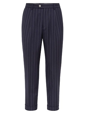 Leisure Fit Trousers Super 150s Virgin Wool with Pleat