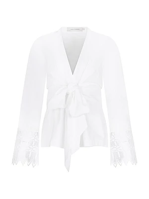 Saanvi Lace-Trim Tie Blouse