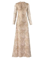 Nila Metallic Lace A-Line Gown