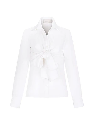 Mercury Tie-Front Linen Blouse
