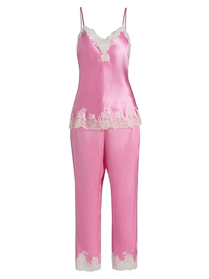 Lolita Lace-Trimmed Silk Pajamas