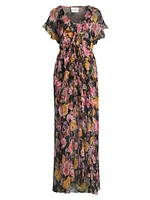 Suri Ruffled Floral Silk Maxi Dress