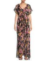 Suri Ruffled Floral Silk Maxi Dress