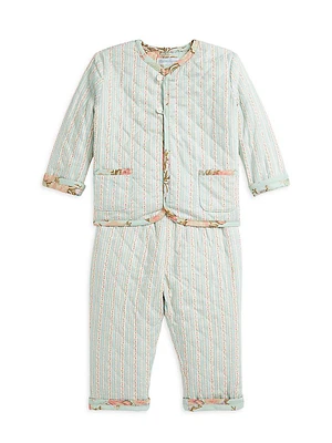 Baby Girl's Floral Reversible Quilted Set