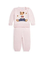 Baby's Flag Polo Bear Knit Set