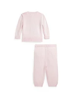 Baby's Flag Polo Bear Knit Set