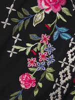Catia Floral Embroidered Cotton Hooded Beach Dress
