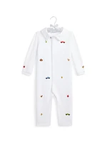 Baby Boy's Embroidered Interlock Coverall