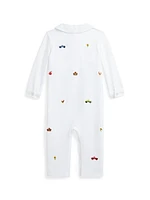 Baby Boy's Embroidered Interlock Coverall