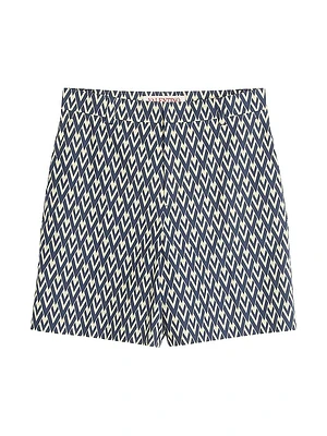 Cotton Popeline Bermuda Shorts with Toute La V Print