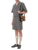 Cotton Popeline Bermuda Shorts with Toute La V Print