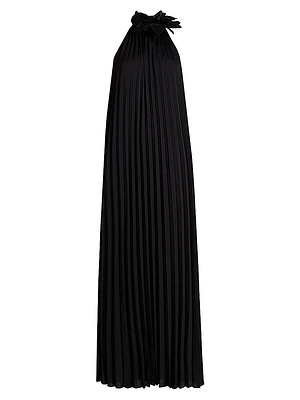 Blakely Pleated Halterneck Gown