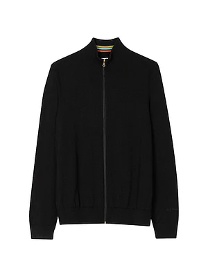 Merino Wool Zip Cardigan