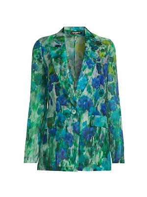 Aimee Floral Silk Blazer