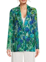 Aimee Floral Silk Blazer
