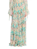 Floral Silk Maxi Skirt
