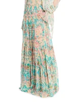 Floral Silk Maxi Skirt