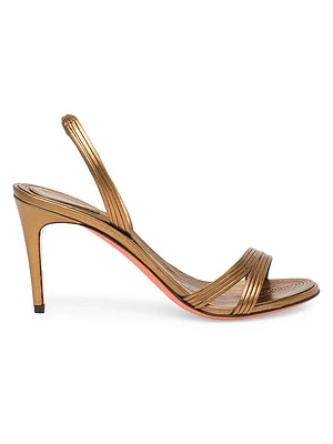 Serpenti 85MM Metallic Leather Slingback Sandals