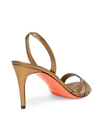 Serpenti 85MM Metallic Leather Slingback Sandals