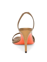 Serpenti 85MM Metallic Leather Slingback Sandals
