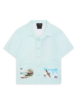 Little Boy's & Stamp Short-Sleeve Shirt