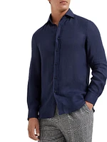 Linen Easy Fit Shirt with Spread Collar