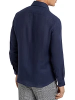 Linen Easy Fit Shirt with Spread Collar
