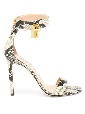 Padlock 105MM Python-Printed Leather Sandals
