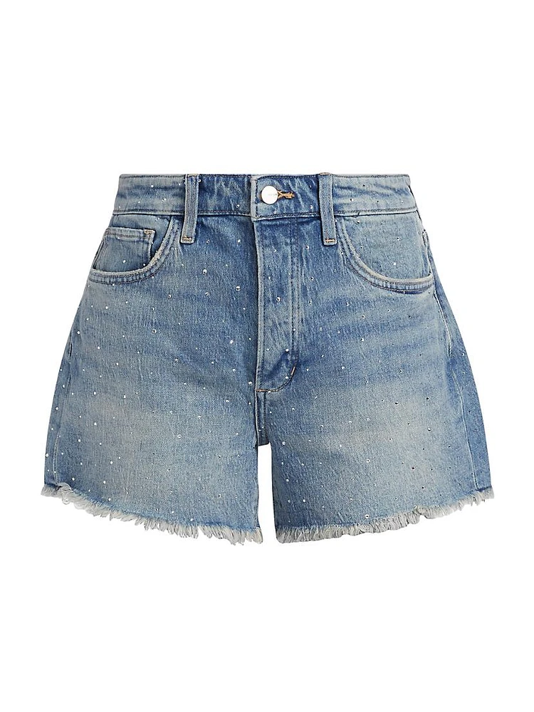 The Jessie Denim Relaxed Crystal Shorts