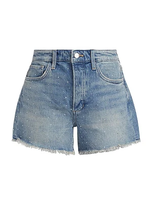 The Jessie Denim Relaxed Crystal Shorts
