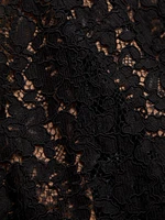 Floral Lace Plunge Bustier Cocktail Dress