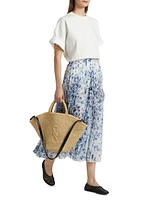 Cecily Crinled Chiffon Midi-Skirt
