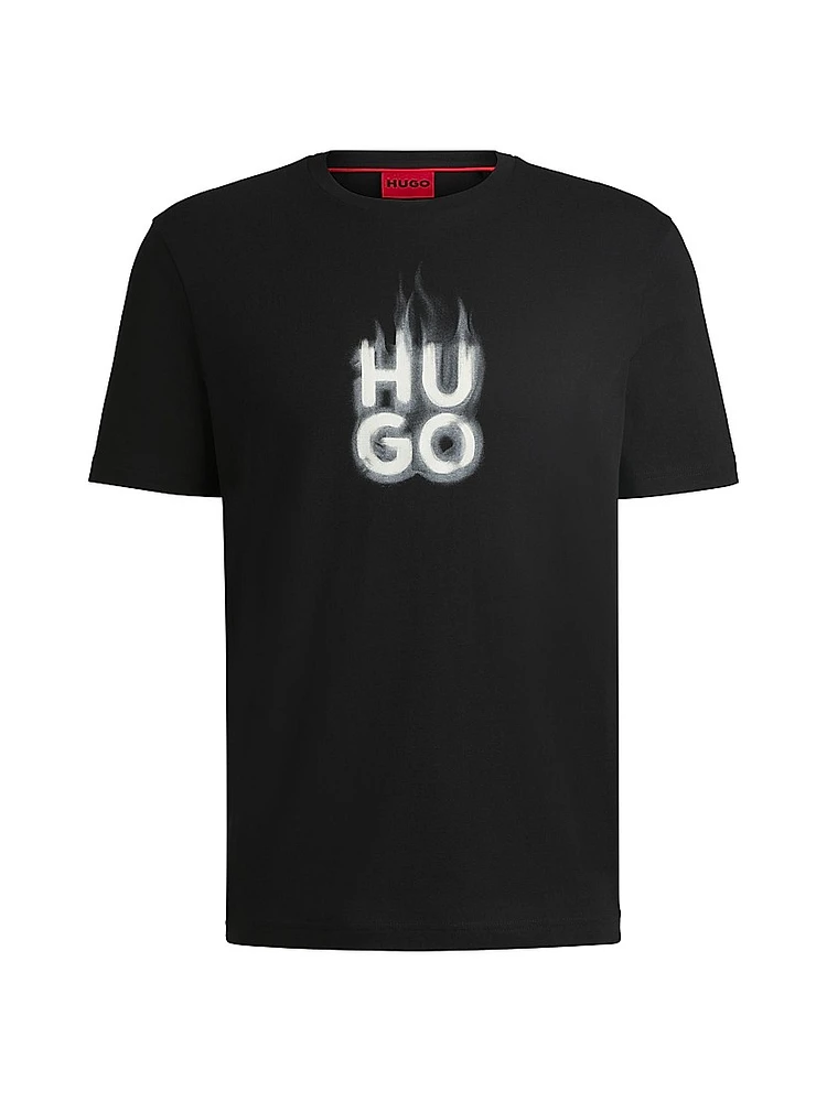 Cotton-Jersey T-Shirt with Stacked Smoke Logo