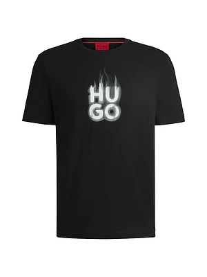 Cotton-Jersey T-Shirt with Stacked Smoke Logo